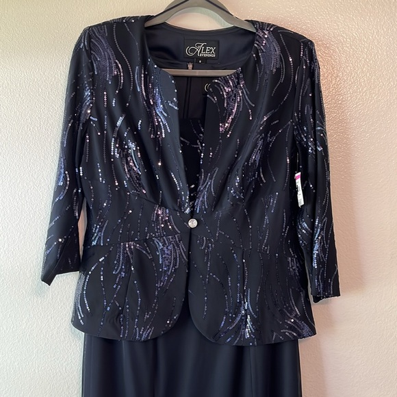Alex Evenings:Tea-Length Sequin Jacket and Dress Set (NWT) - Picture 9 of 12